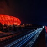 football stadium, highway, night, taillights, car lights, speed, driving a car, stadium, light strips, night shot, dark, long time exposure, long term, football stadium, highway, speed, speed, speed, speed, speed, stadium, stadium, stadium, stadium